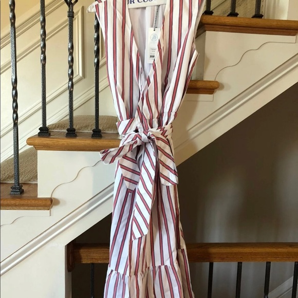 Draper James Size 4 Stripe Faux Wrap Dress - Picture 3 of 7